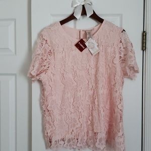 Blush pink lace top